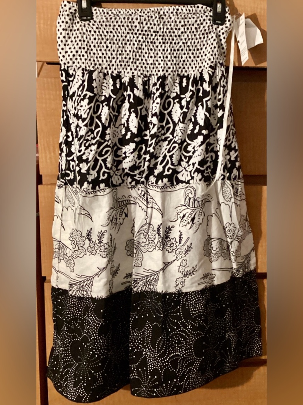 Shana Black & White Cotton Swim Coverup 34”